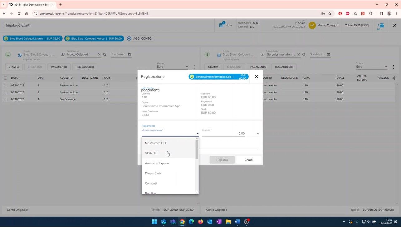 generare due fatture fiscali con protel PMS - SemplicisSImo