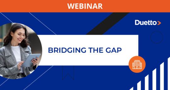 Cover Bridging the Gap webinar con Duetto