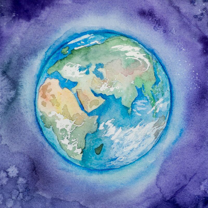Disegno del pianeta terra stilizzato.