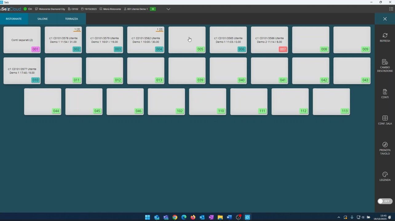 selezione tavolo iselz Cloud semplicissimo