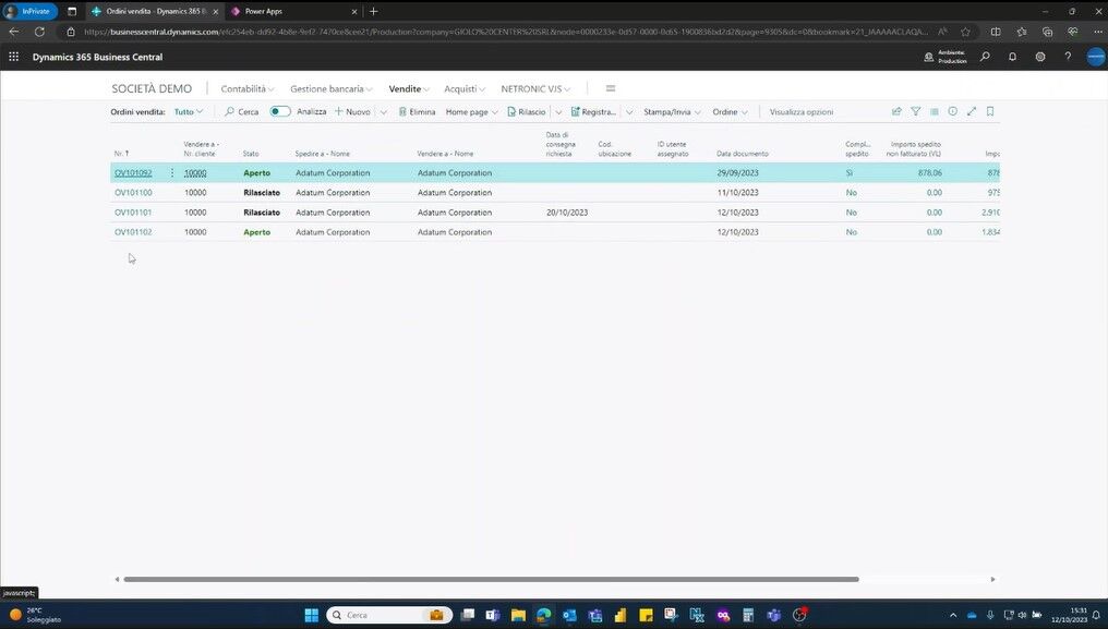 Immettere dati di vendita in BC