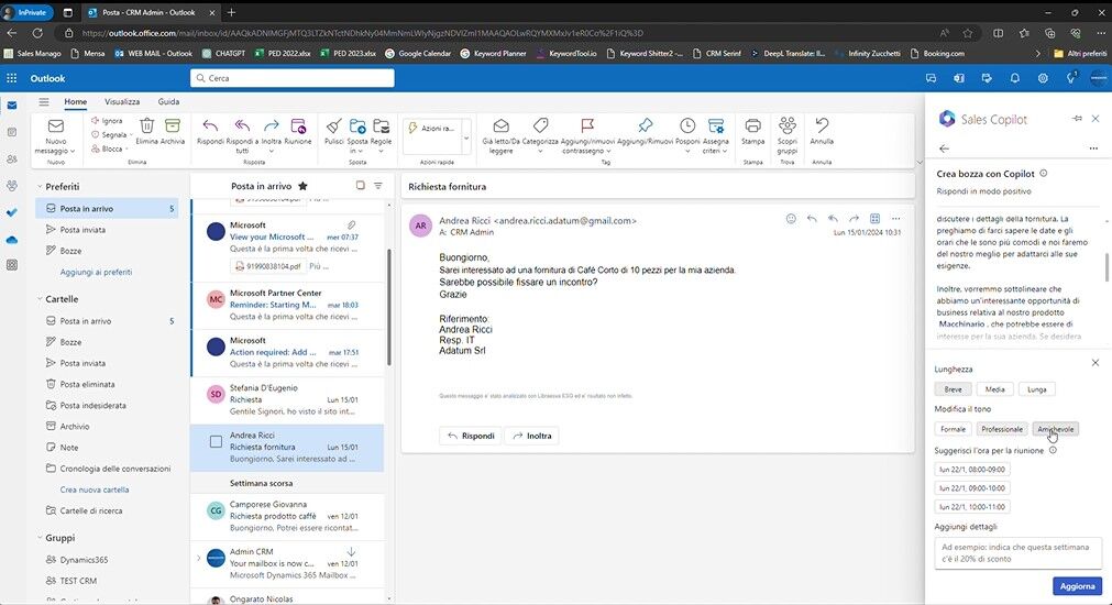 Parametri dell'AI di Sales Copilot