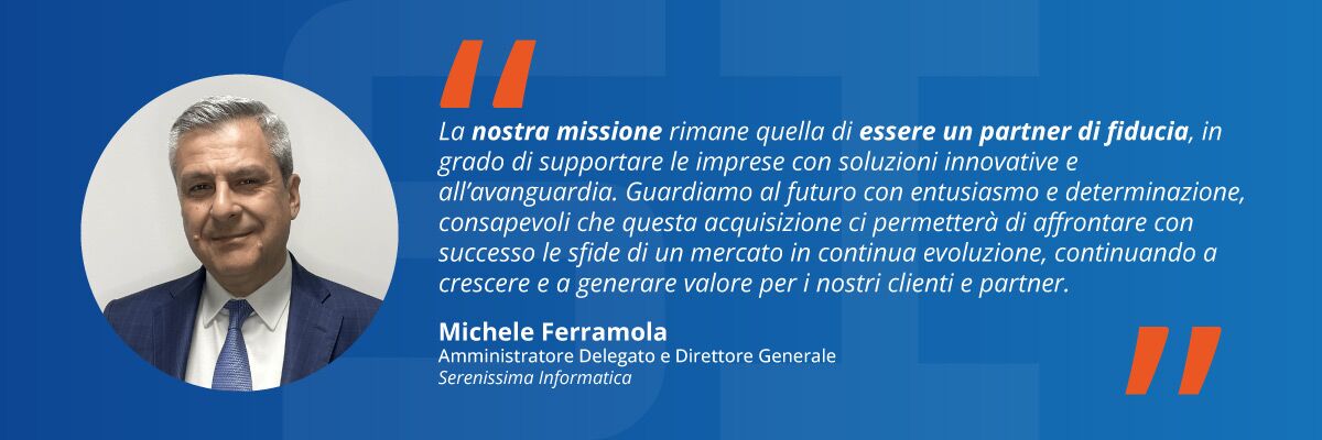 Michele Ferramola in foto parla dell'acquisizione di Retail Solutions