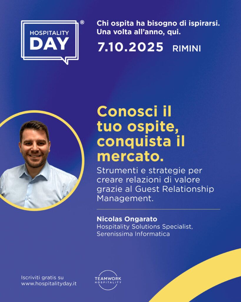 speech conosci il tuo ospite conquista il mercato di Nicolas Ongarato