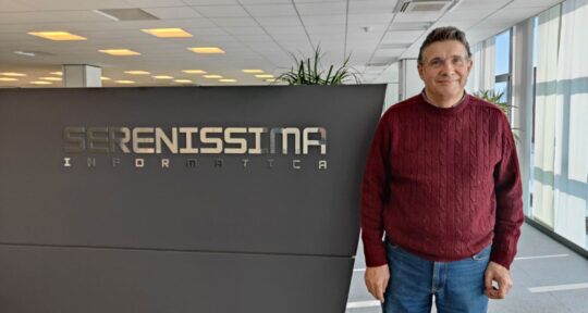 Francesco Miotti negli uffici di Serenissima Informatica